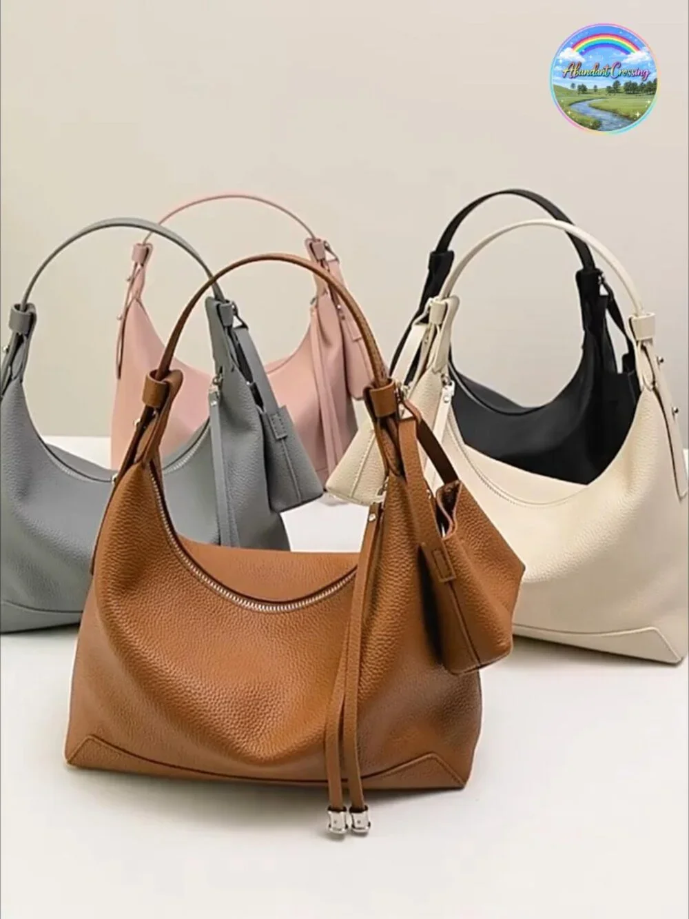 Genuine Leather Crossbody Bag Slouchy Hobo Shoulder Bag Adjustable Strap